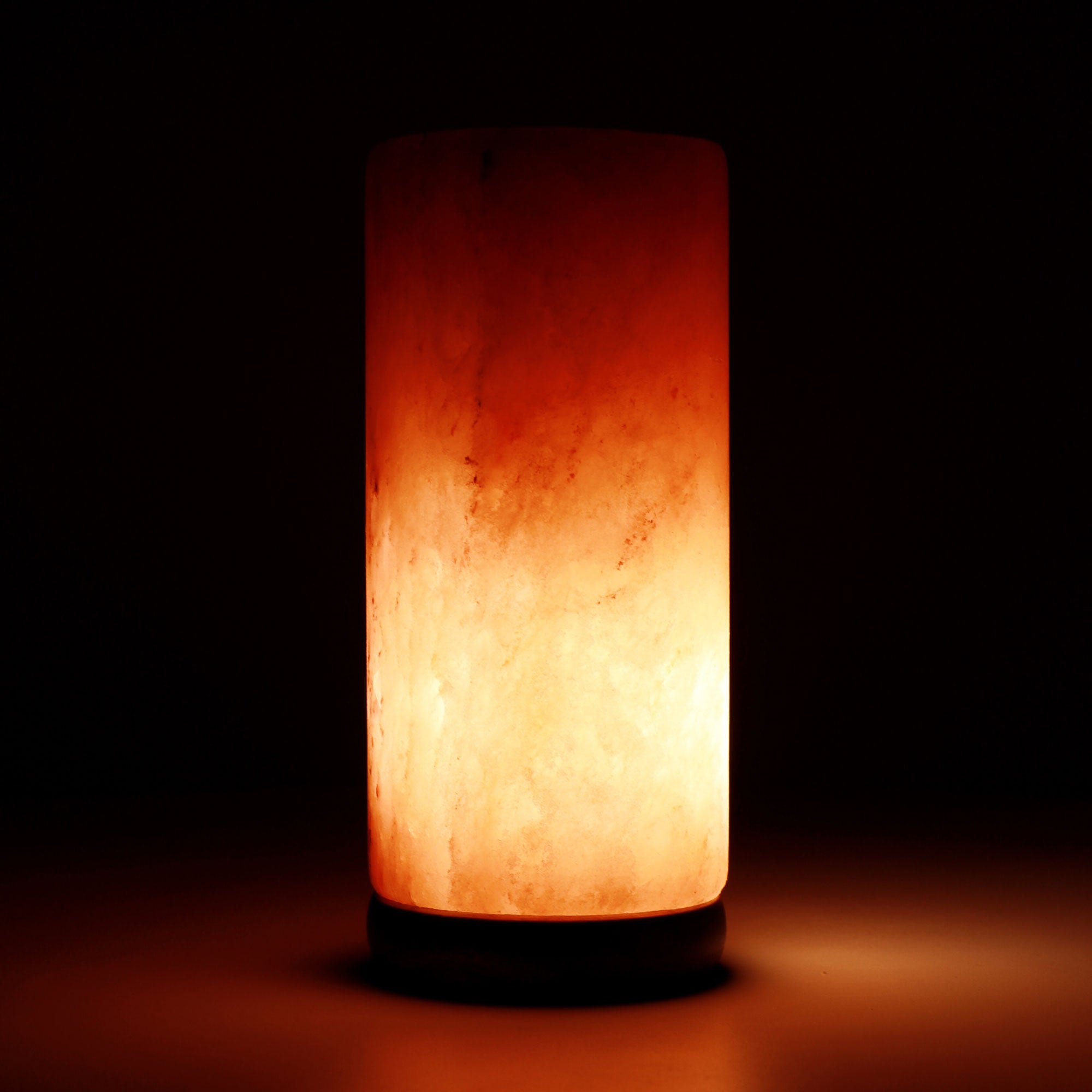 12v 12w Cylinder Himalayan Pink Salt Lamp Carved Rock Crystal Light Bulb On/off - by Stevie Buoy