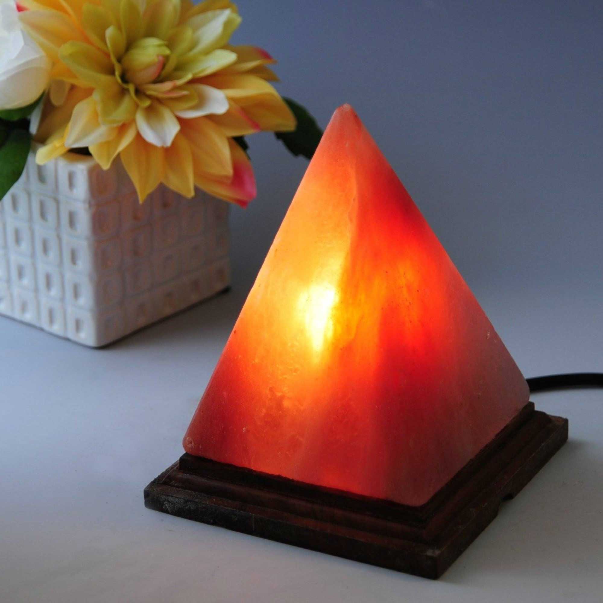 12v 12w Pyramid Himalayan Pink Salt Lamp Carved Rock Crystal Light Bulb On/off - by Stevie Buoy