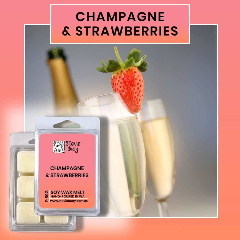 Champagne &amp; Strawberries Clamshell Wax Melts