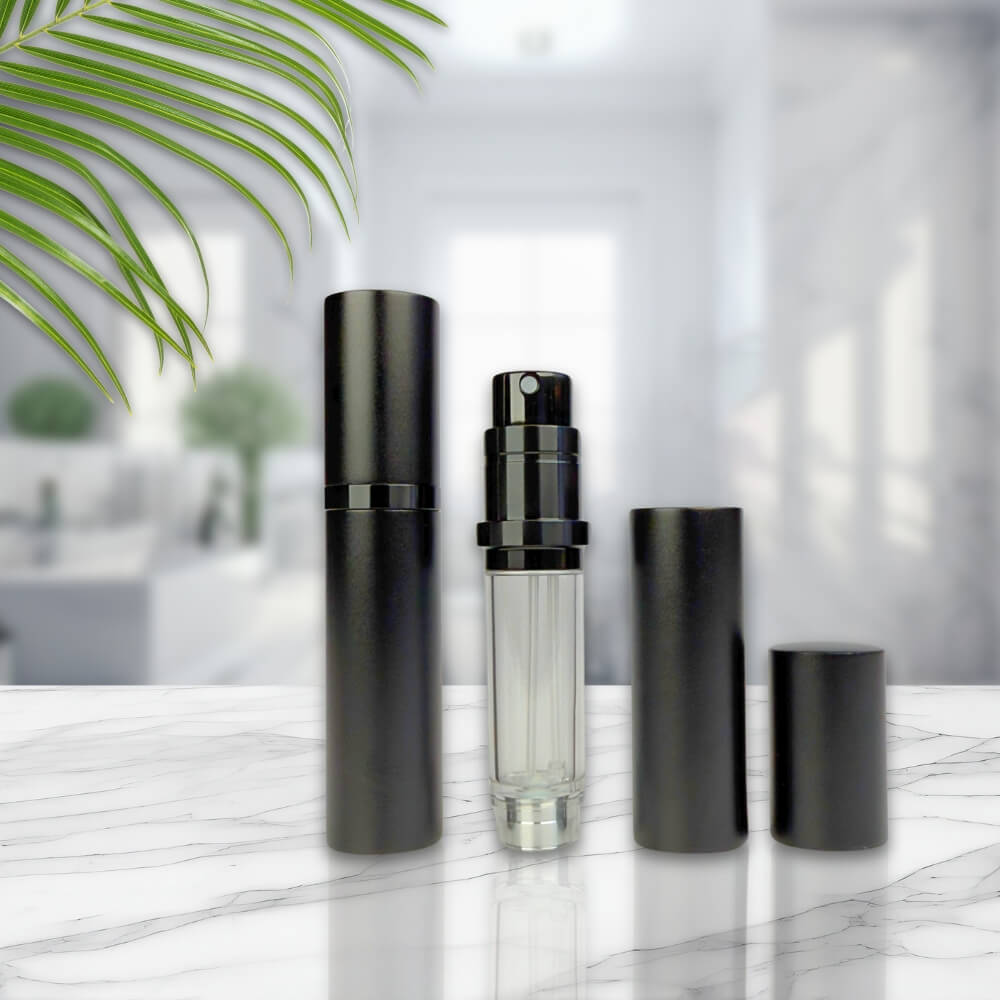 Black 5ml Refillable Mini Perfume Bottle - 5ml by Stevie Buoy