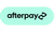 Black Afterpay logo on a mint green background.