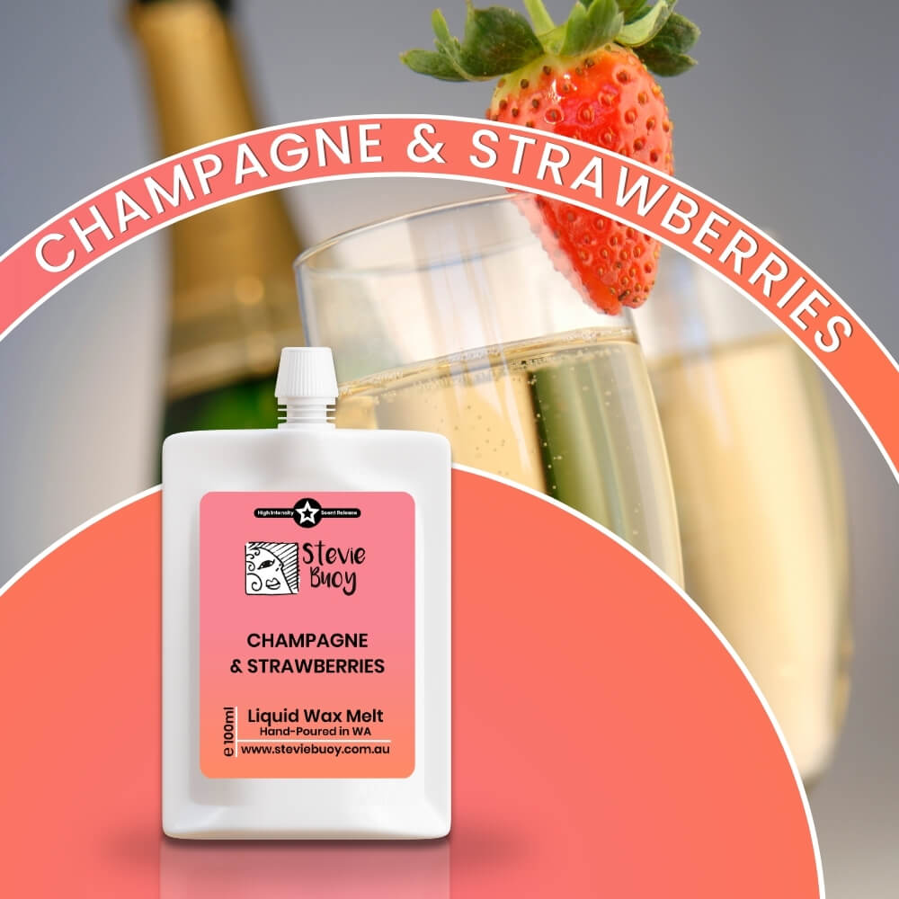 Champagne &amp; Strawberries Liquid Wax Melts - by Stevie Buoy