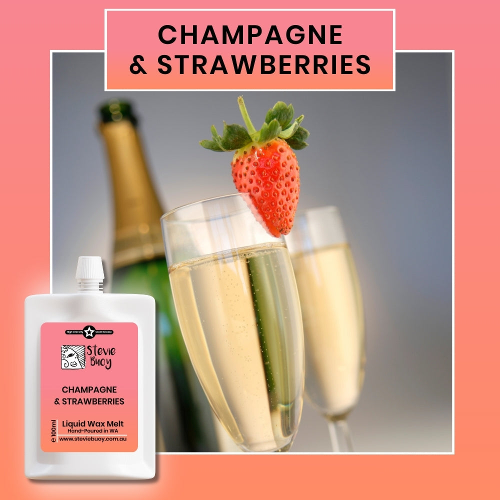 Champagne & Strawberries Liquid Wax Melts - by Stevie Buoy