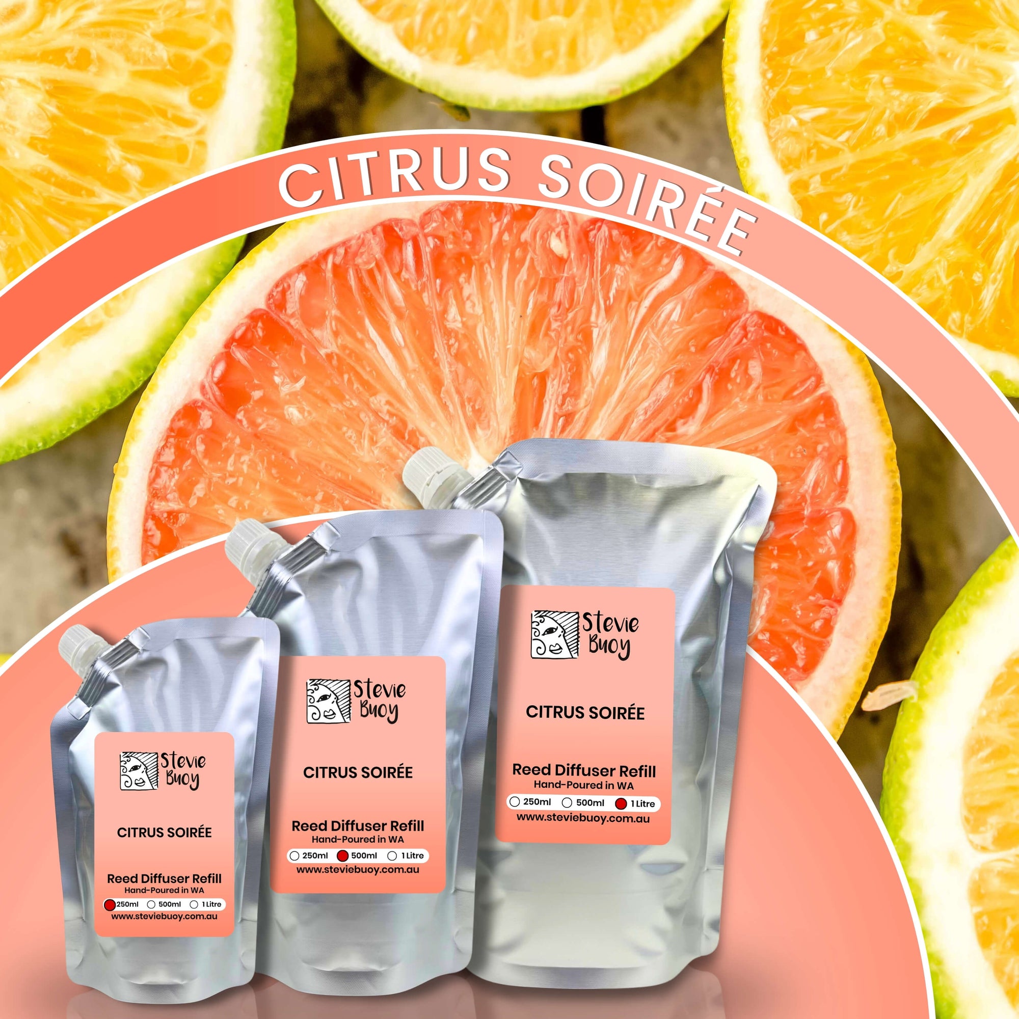 Citrus Soirée Reed Diffuser Refill - by Stevie Buoy