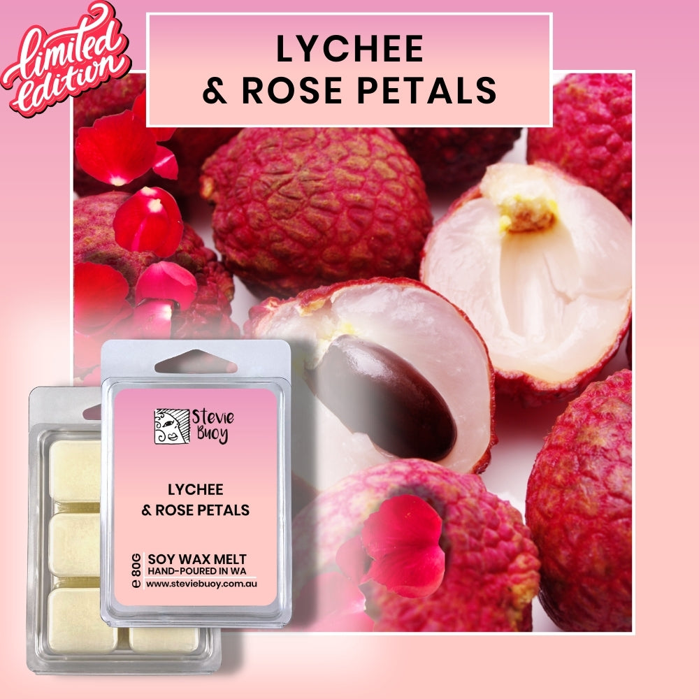 Clamshell Wax Melts - Lychee & Rose Petals by Stevie Buoy ?? Shop now!!