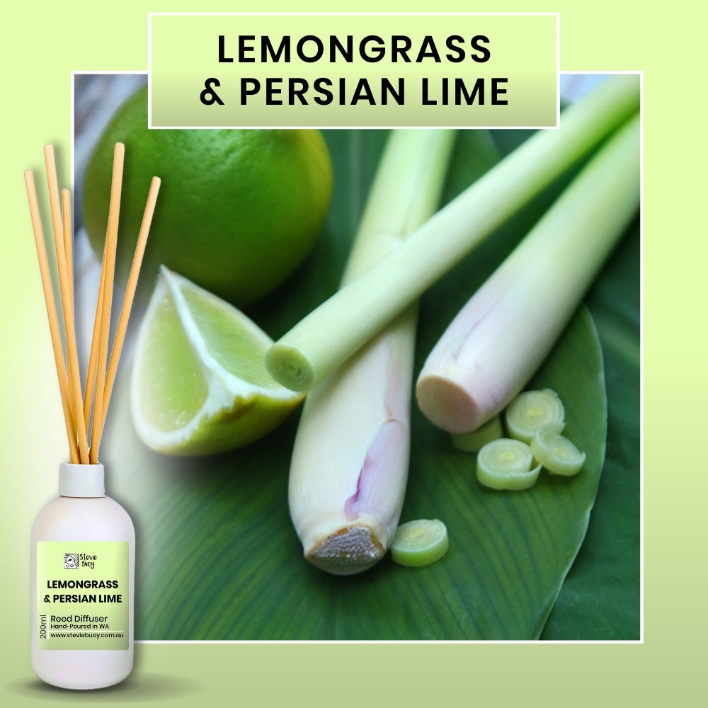 Classic Reed Diffuser - Lemongrass & Persian Lime / 200ml by Stevie Buoy ?? Shop now!!