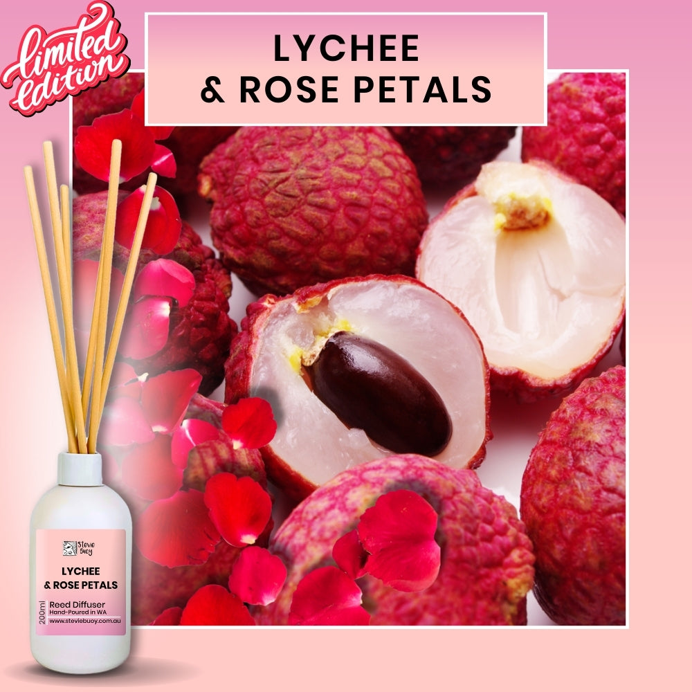 Classic Reed Diffuser - Lychee & Rose Petals / 200ml by Stevie Buoy ?? Shop now!!