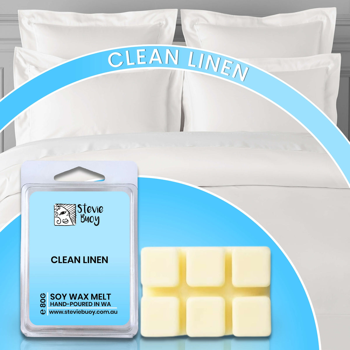 Clean Linen Clamshell Wax Melts - by Stevie Buoy