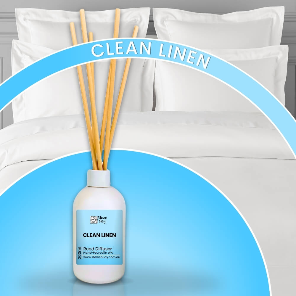 Clean Linen Reed Diffuser - 200ml by Stevie Buoy