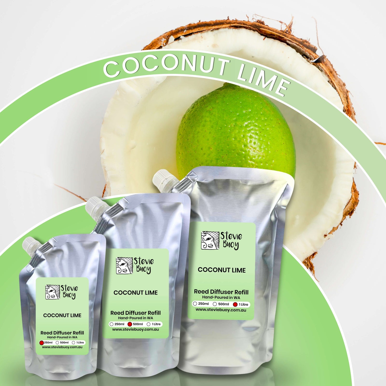 Coconut Lime Reed Diffuser Refill - by Stevie Buoy