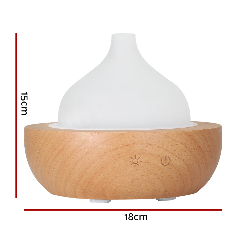 Devanti Aroma Aromatherapy Diffuser Led Oil Ultrasonic Air Humidifier Glass Wood - by Stevie Buoy