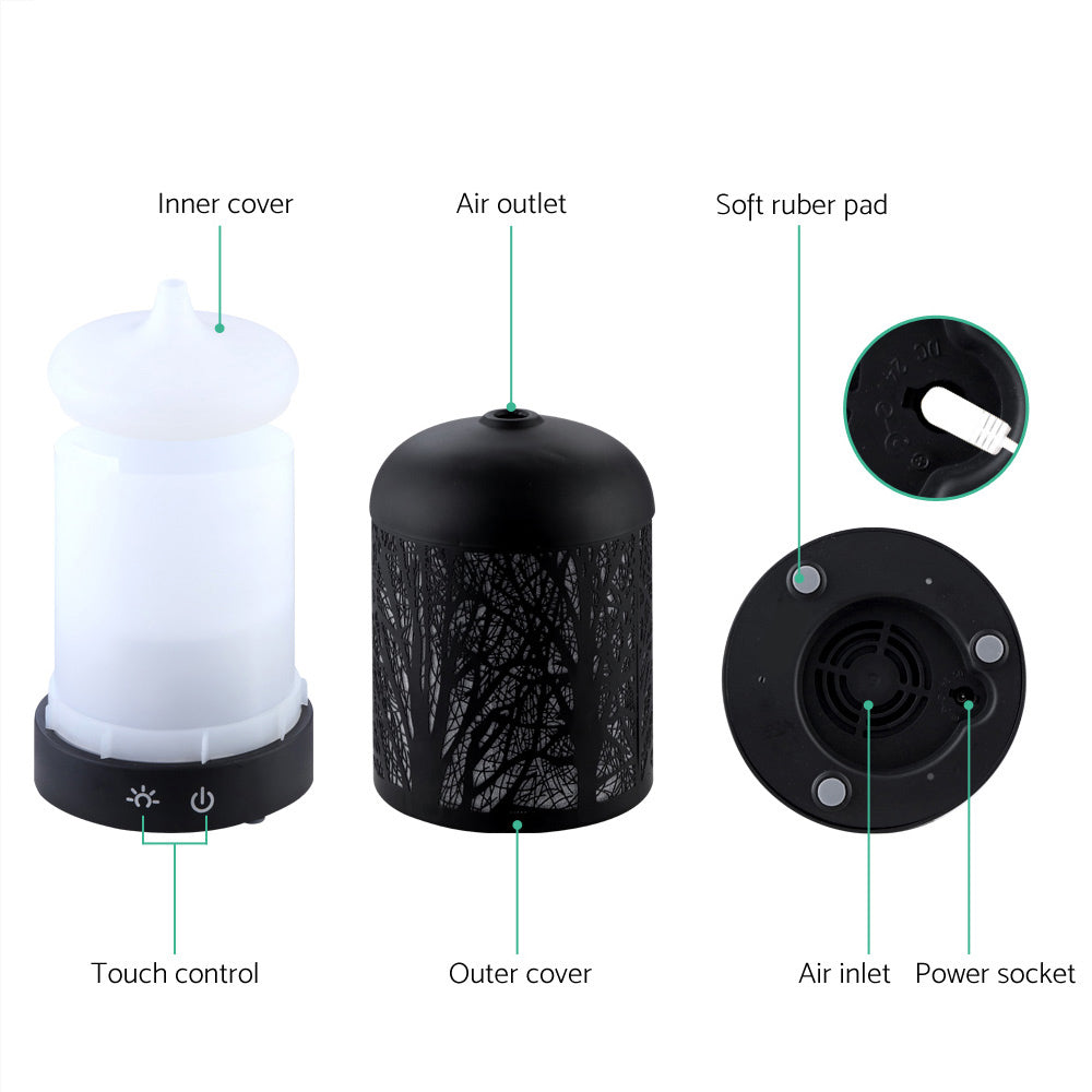 Devanti Aroma Diffuser Aromatherapy Black 160ml - by Stevie Buoy