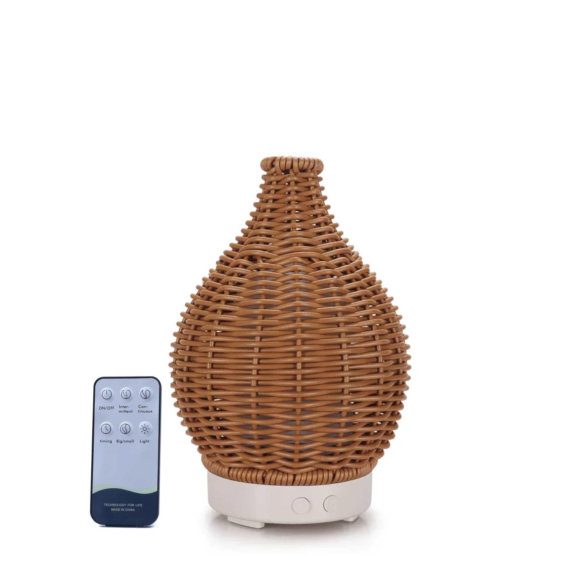 Essential Oil Aroma Diffuser and Remote - 100ml Rattan Woven Mist Humidifier - by Stevie Buoy