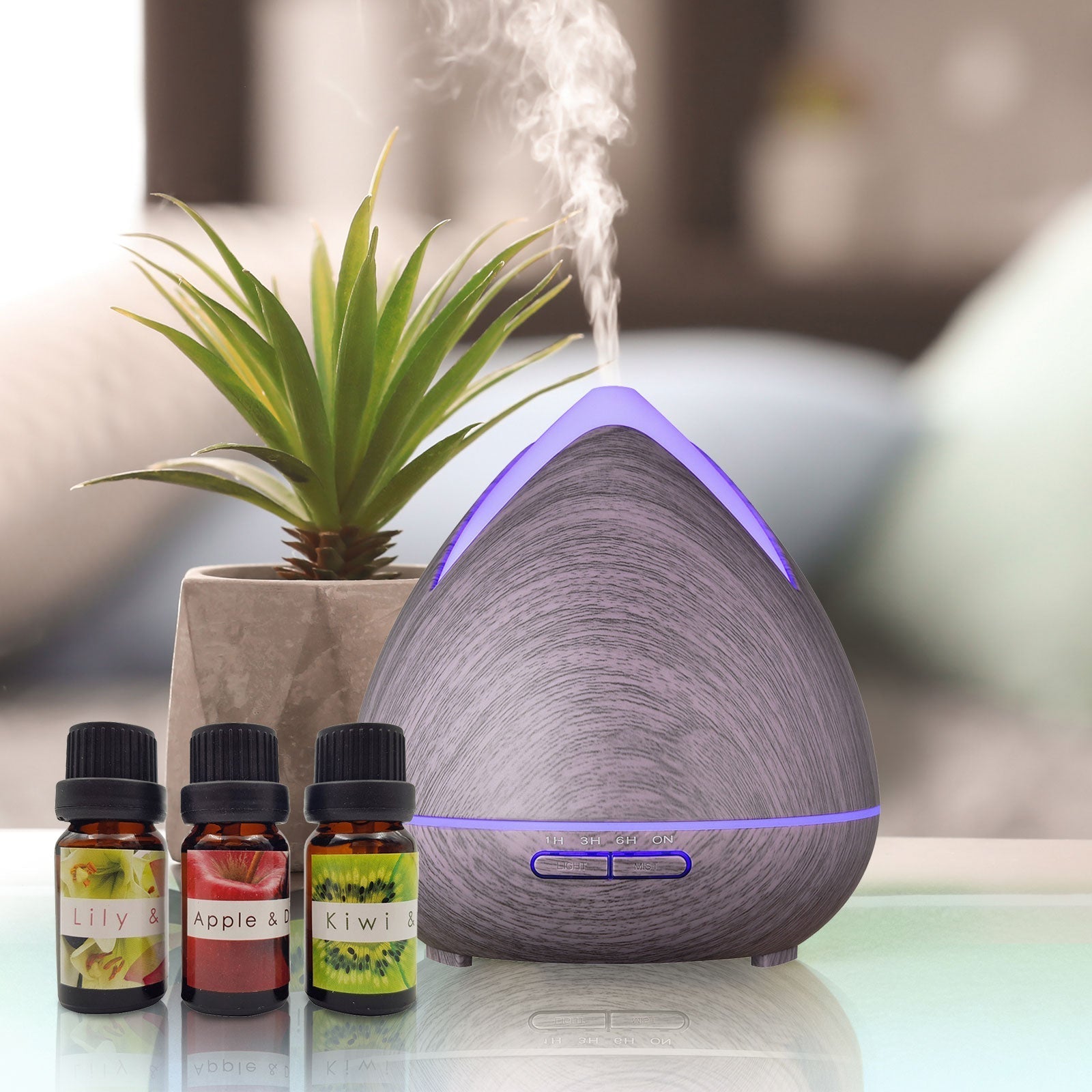 Essential Oils Ultrasonic Aromatherapy Diffuser Air Humidifier Purify 400ml - Violet - by Stevie Buoy