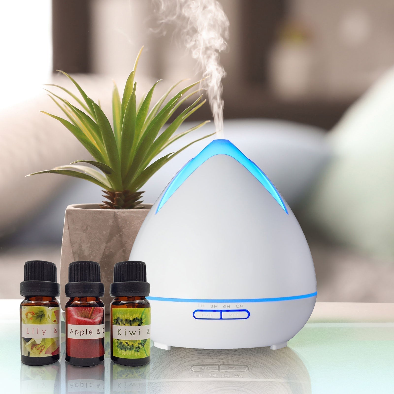 Essential Oils Ultrasonic Aromatherapy Diffuser Air Humidifier Purify 400ml - White - by Stevie Buoy