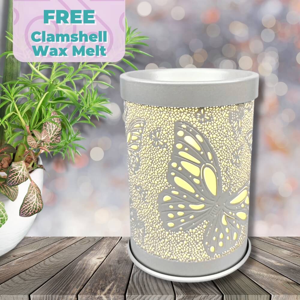 Flutterbies Metal Wax Warmer - White - by Stevie Buoy ?? Shop now!!