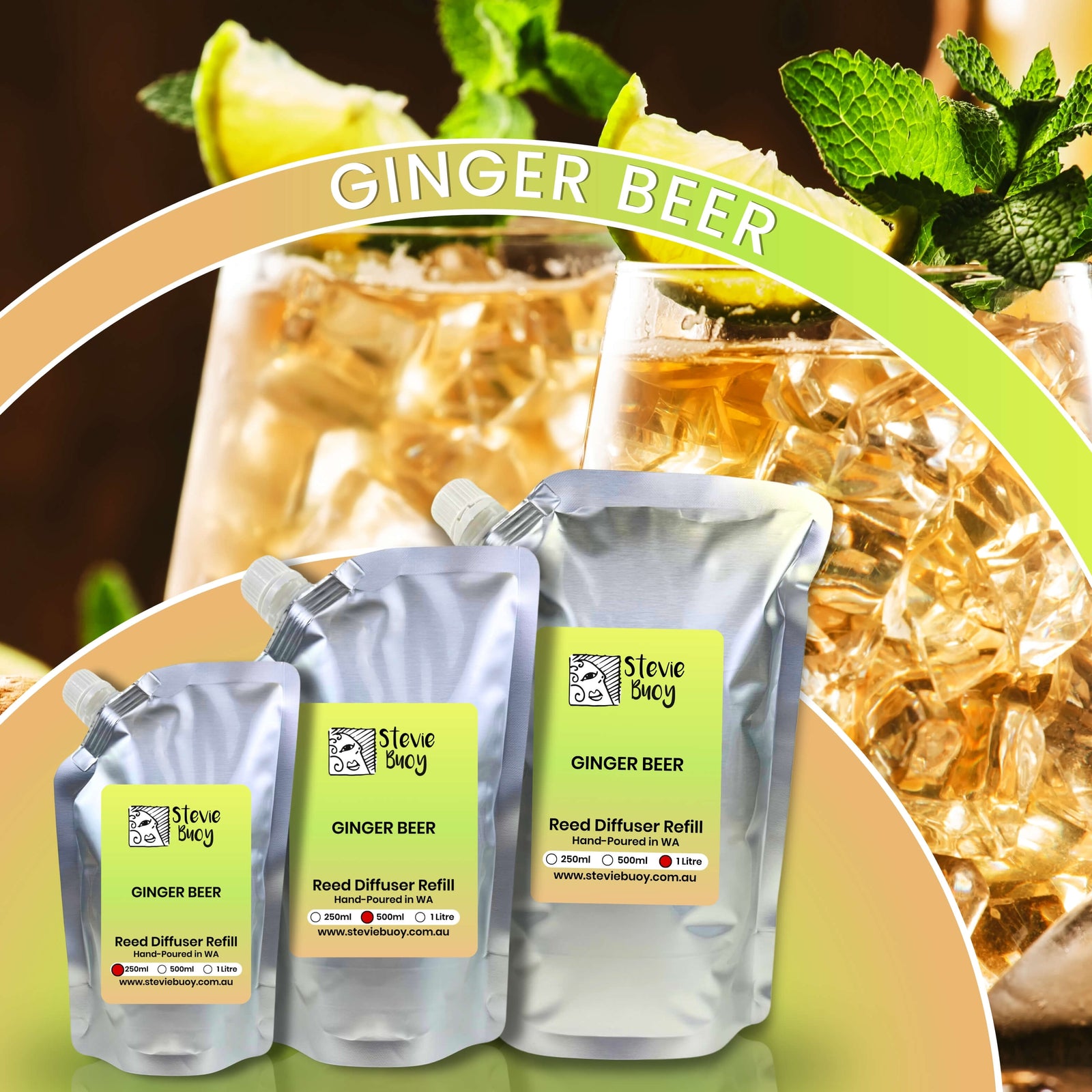 Ginger Beer Reed Diffuser Refill - by Stevie Buoy