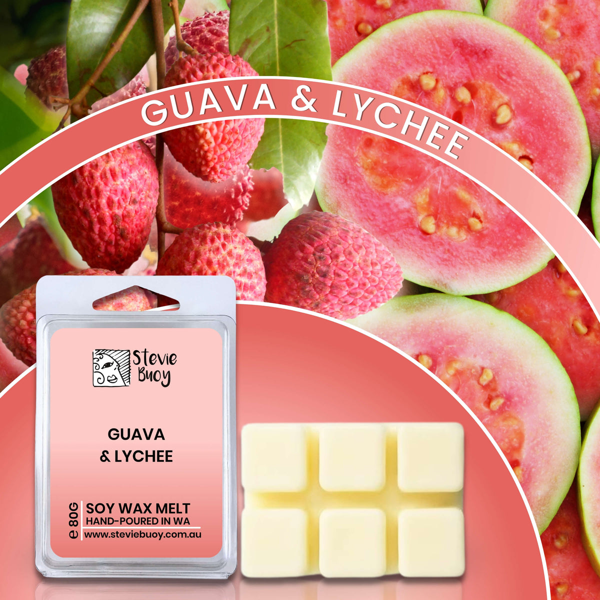 Guava &amp; Lychee Clamshell Wax Melts - by Stevie Buoy