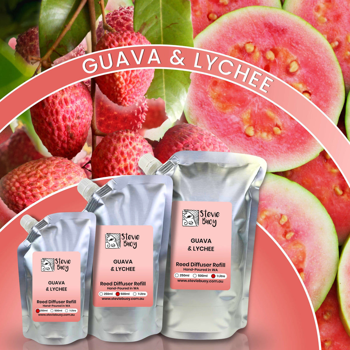 Guava &amp; Lychee Reed Diffuser Refill - by Stevie Buoy