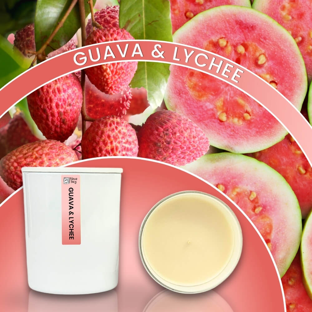 Guava & Lychee Scented Cocosoy Candles - Large by Stevie Buoy