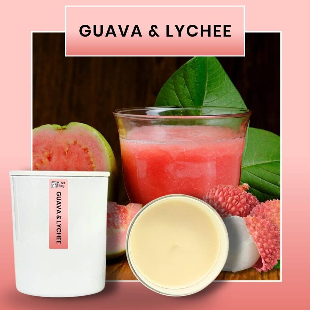 Guava & Lychee Scented Cocosoy Candles - Large by Stevie Buoy