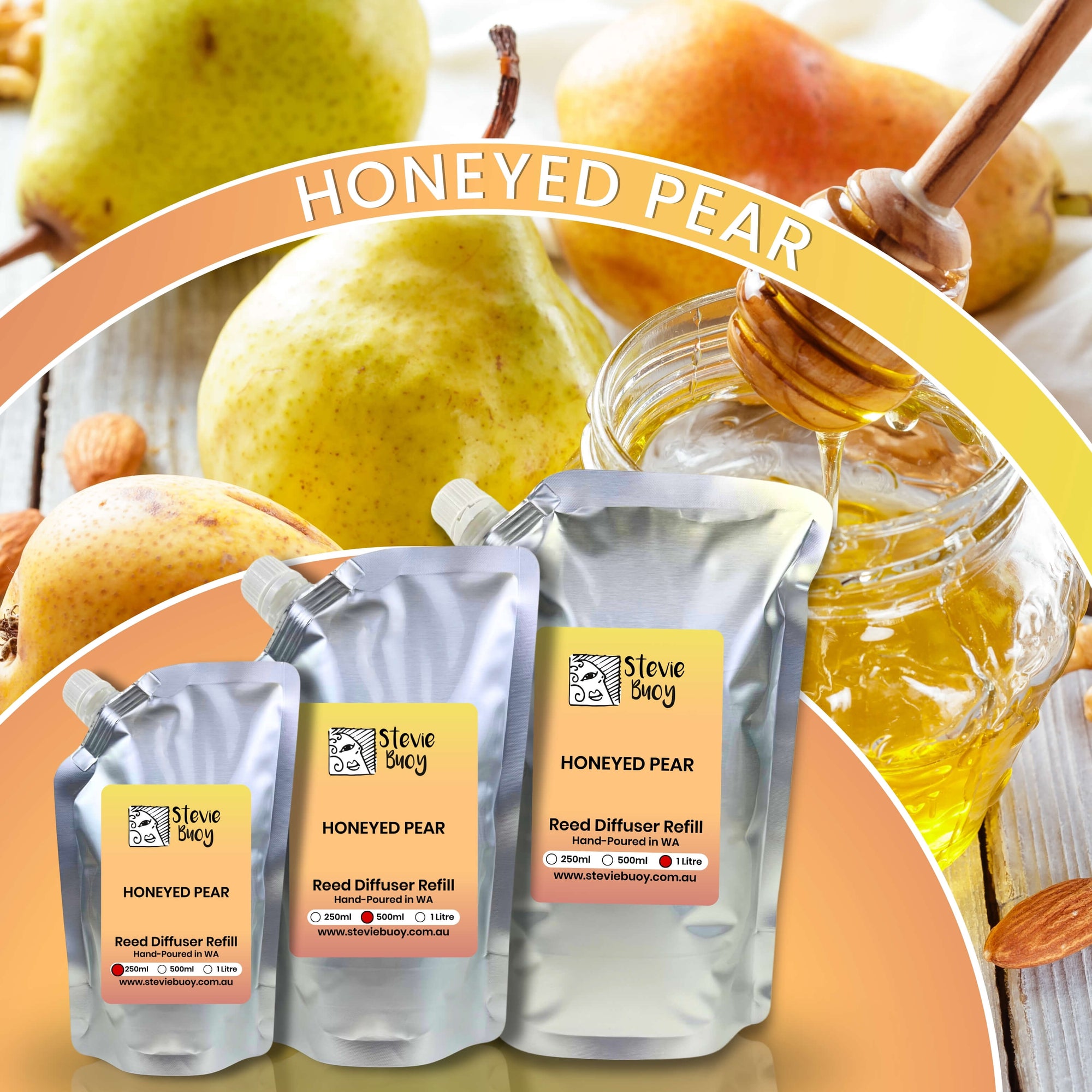 Honeyed Pear Reed Diffuser Refill - by Stevie Buoy