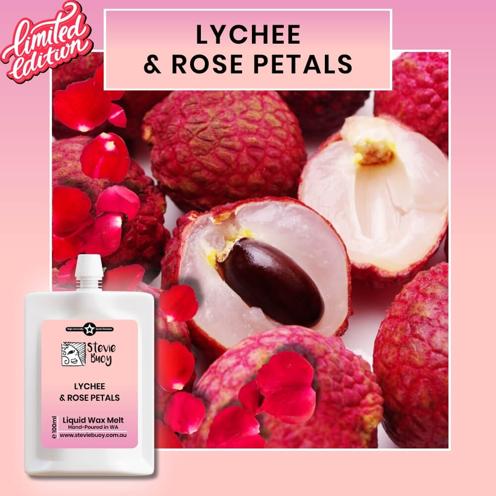 Liquid Wax Melts - Lychee & Rose Petals by Stevie Buoy ?? Shop now!!