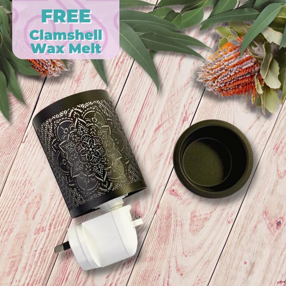 Mandela Flower Plug in Wax Warmer - Black - by Stevie Buoy ?? Shop now!!