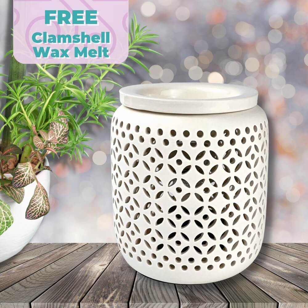 Marrakech Ceramic Wax Warmer - White - by Stevie Buoy ?? Shop now!!