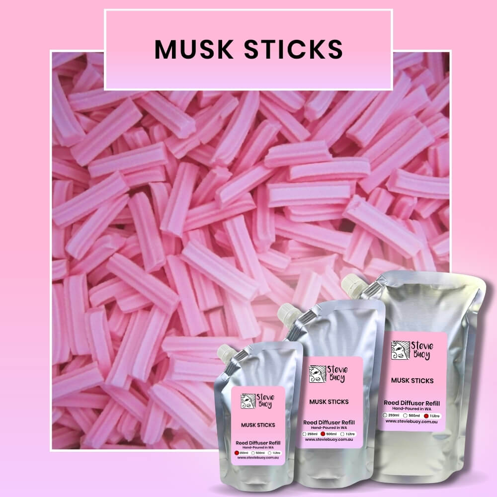 Musk Sticks Reed Diffuser Refill - by Stevie Buoy