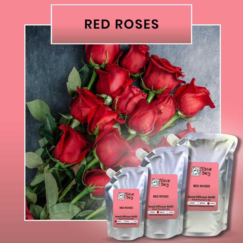 Red Roses Reed Diffuser Refill - by Stevie Buoy