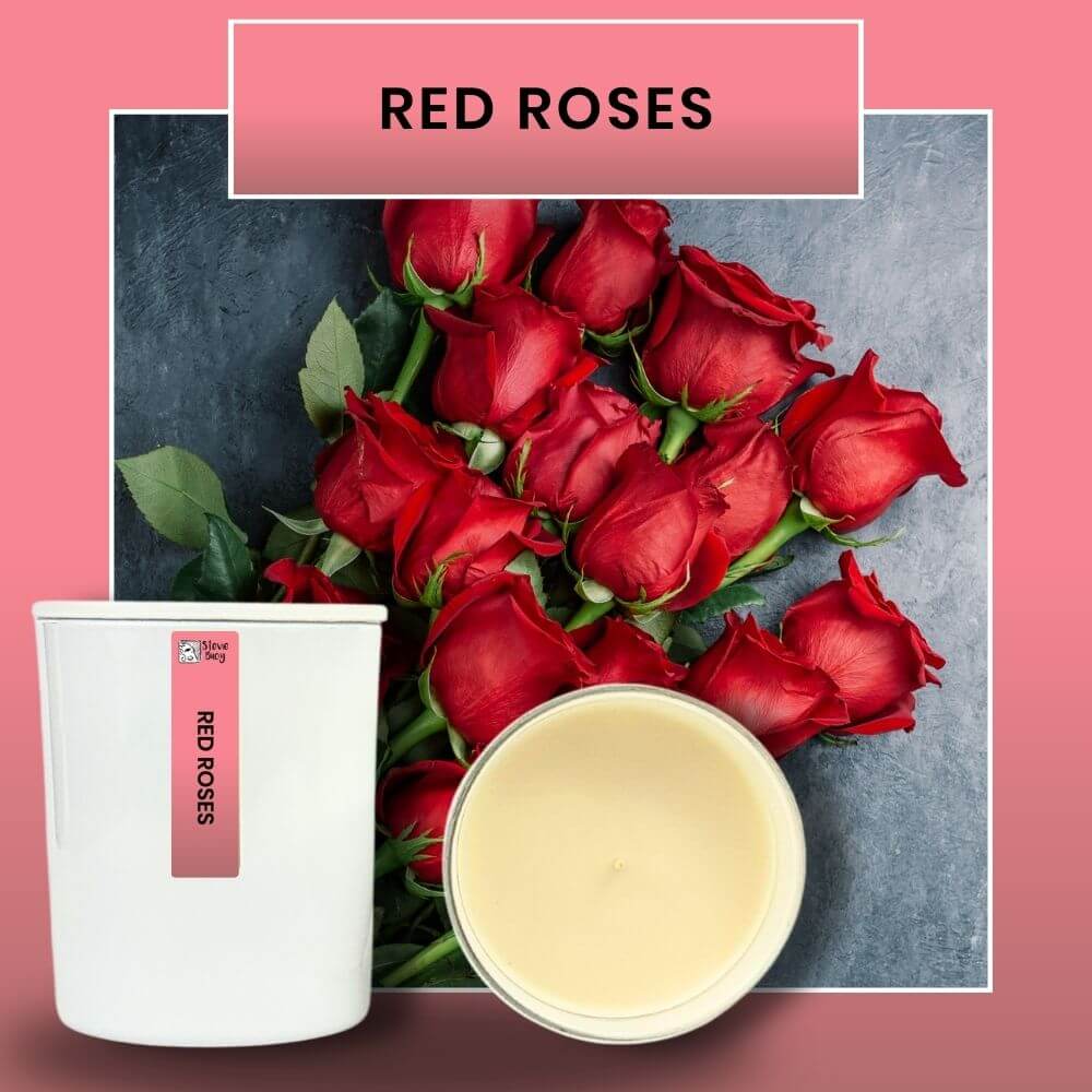 Red Roses Scented Cocosoy Candles - Large by Stevie Buoy