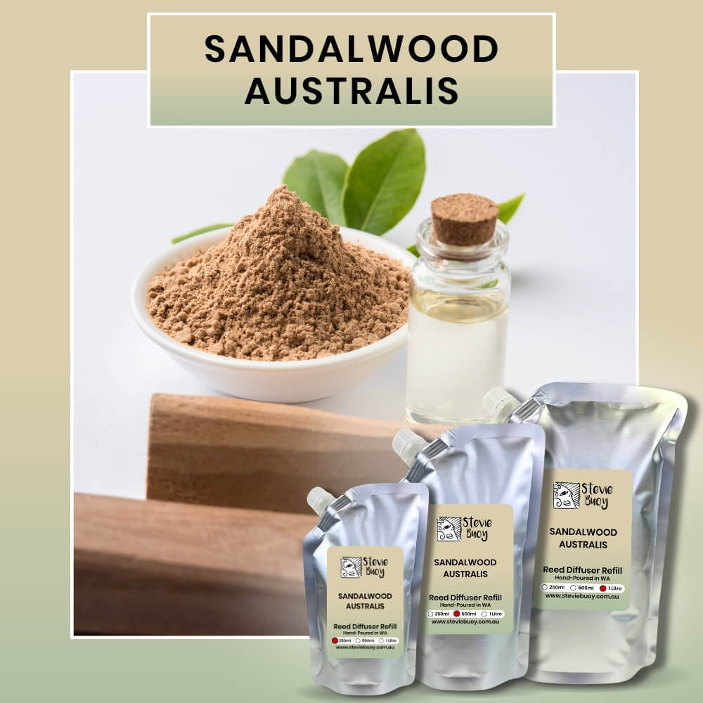 Sandalwood Australis Reed Diffuser Refill - by Stevie Buoy