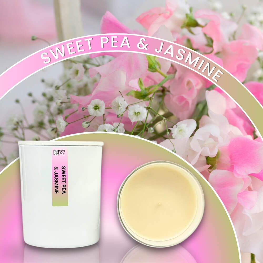 Sweet Pea &amp; Jasmine Scented Cocosoy Candles - Large by Stevie Buoy