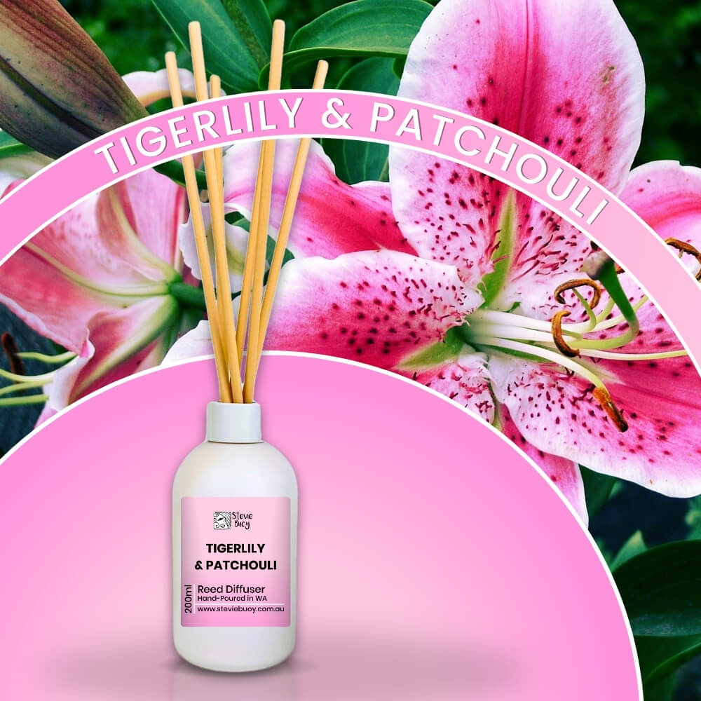 Tigerlily &amp; Patchouli Reed Diffuser - 200ml by Stevie Buoy