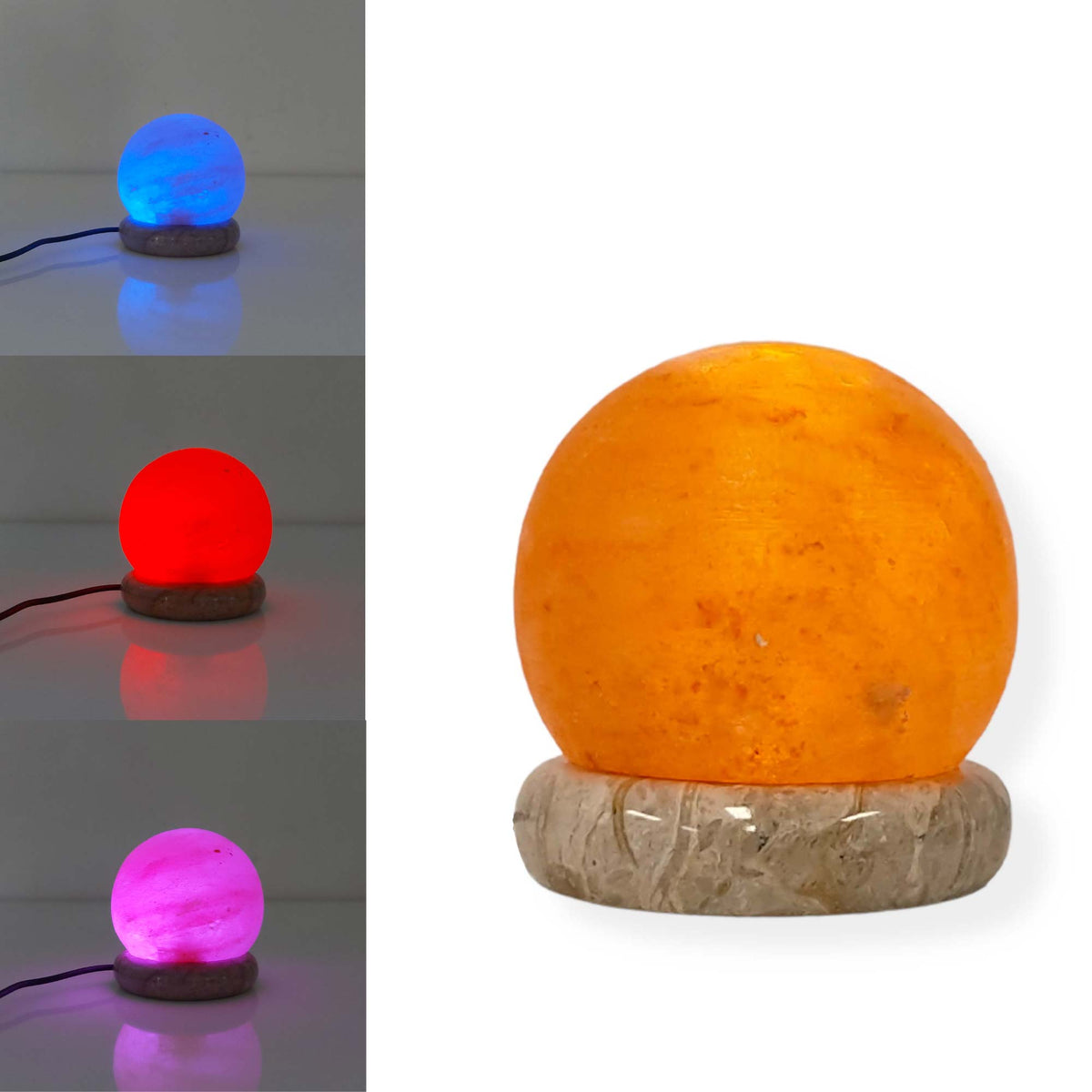 Usb Colour Changing Salt Himalayan Lamp - Ball Sphere Shape Pink Rock Led Light - by Stevie Buoy