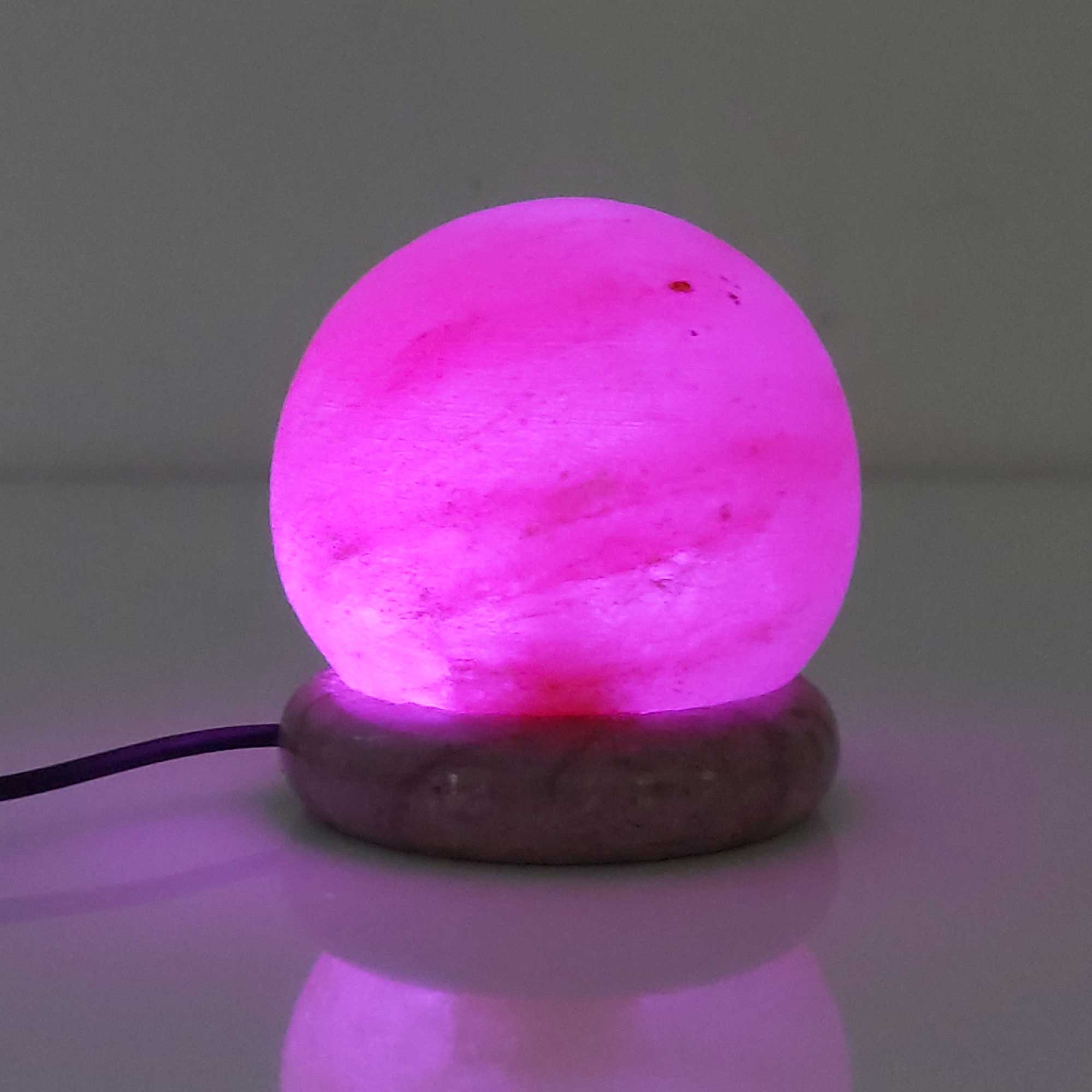 Usb Colour Changing Salt Himalayan Lamp - Ball Sphere Shape Pink Rock Led Light - by Stevie Buoy