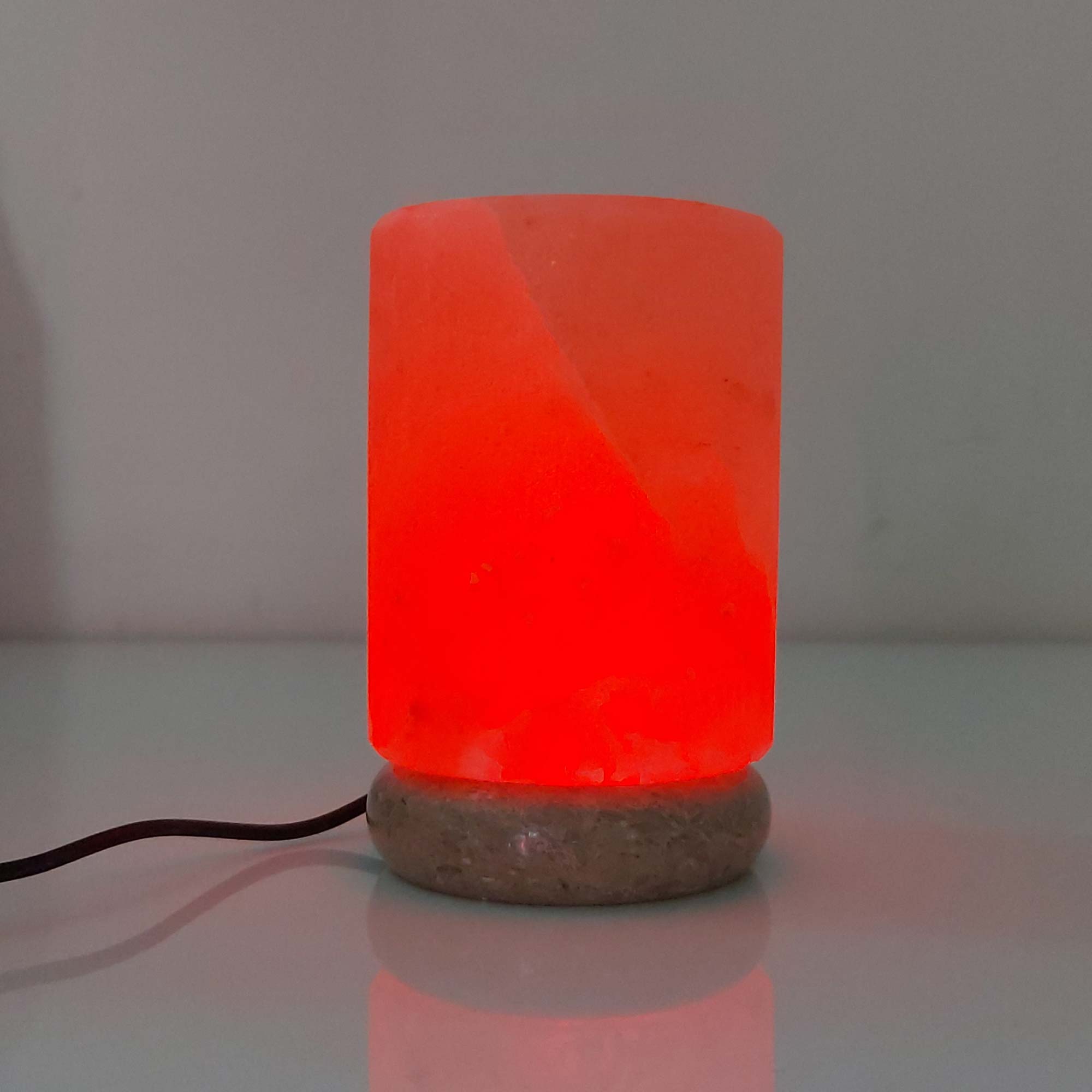 Usb Colour Changing Salt Himalayan Lamp - Cylinder Shape Pink Rock Led Light - by Stevie Buoy