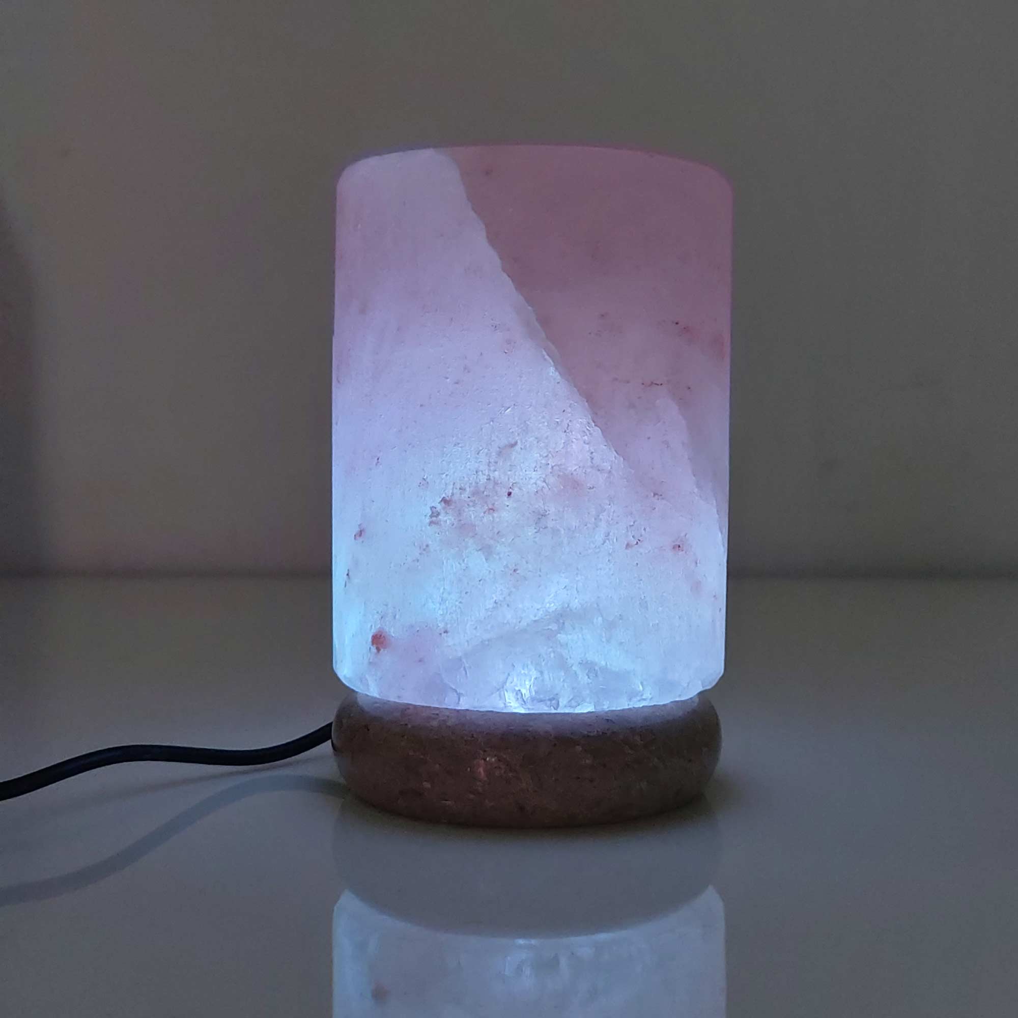 Usb Colour Changing Salt Himalayan Lamp - Cylinder Shape Pink Rock Led Light - by Stevie Buoy