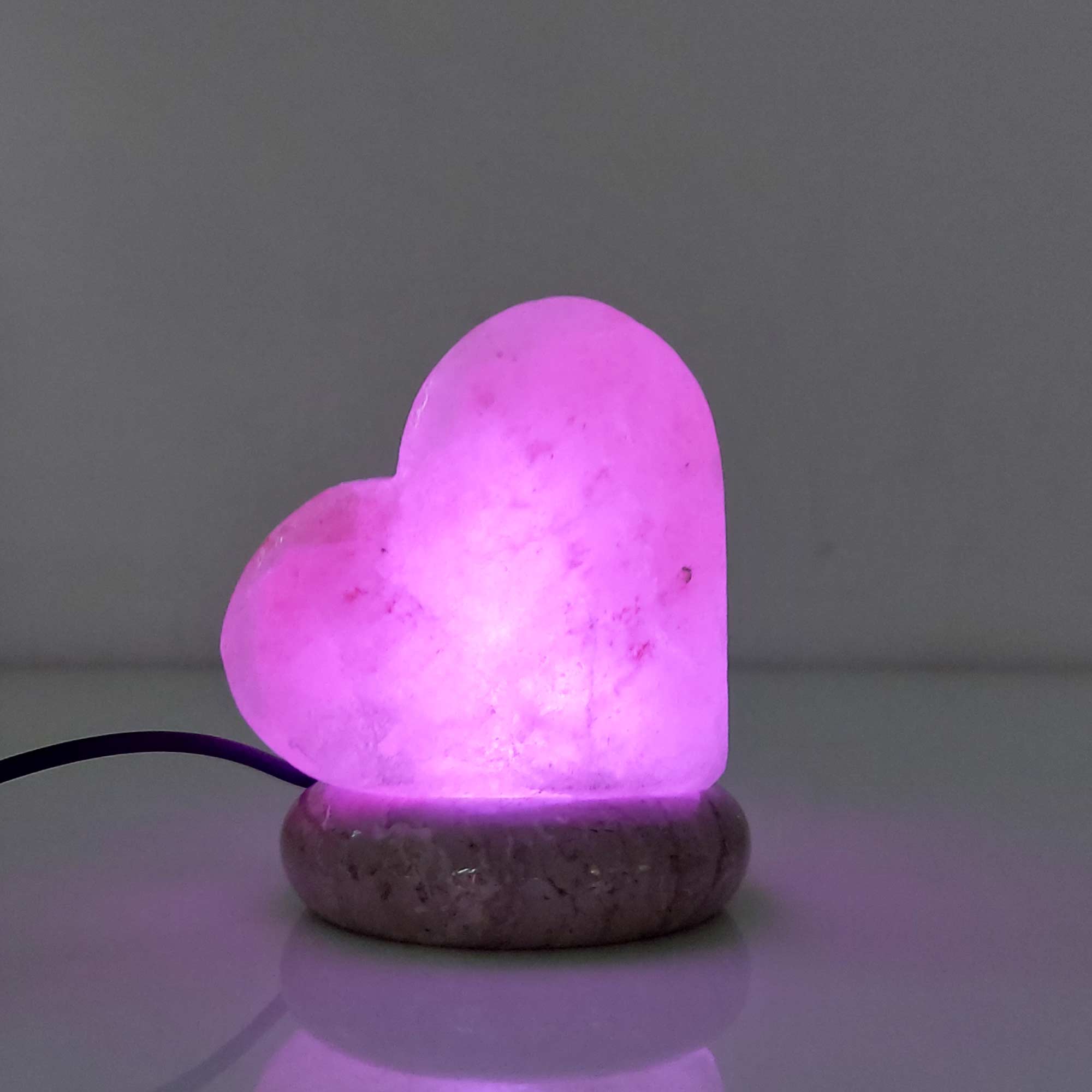 Usb Colour Changing Salt Himalayan Lamp - Heart Love Shape Pink Rock Led Light - by Stevie Buoy