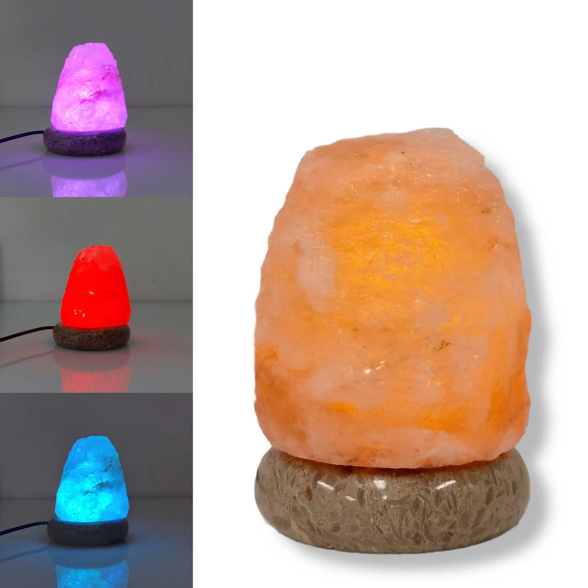 Usb Colour Changing Salt Himalayan Lamp - Natural Shape Pink Rock Led Light - by Stevie Buoy