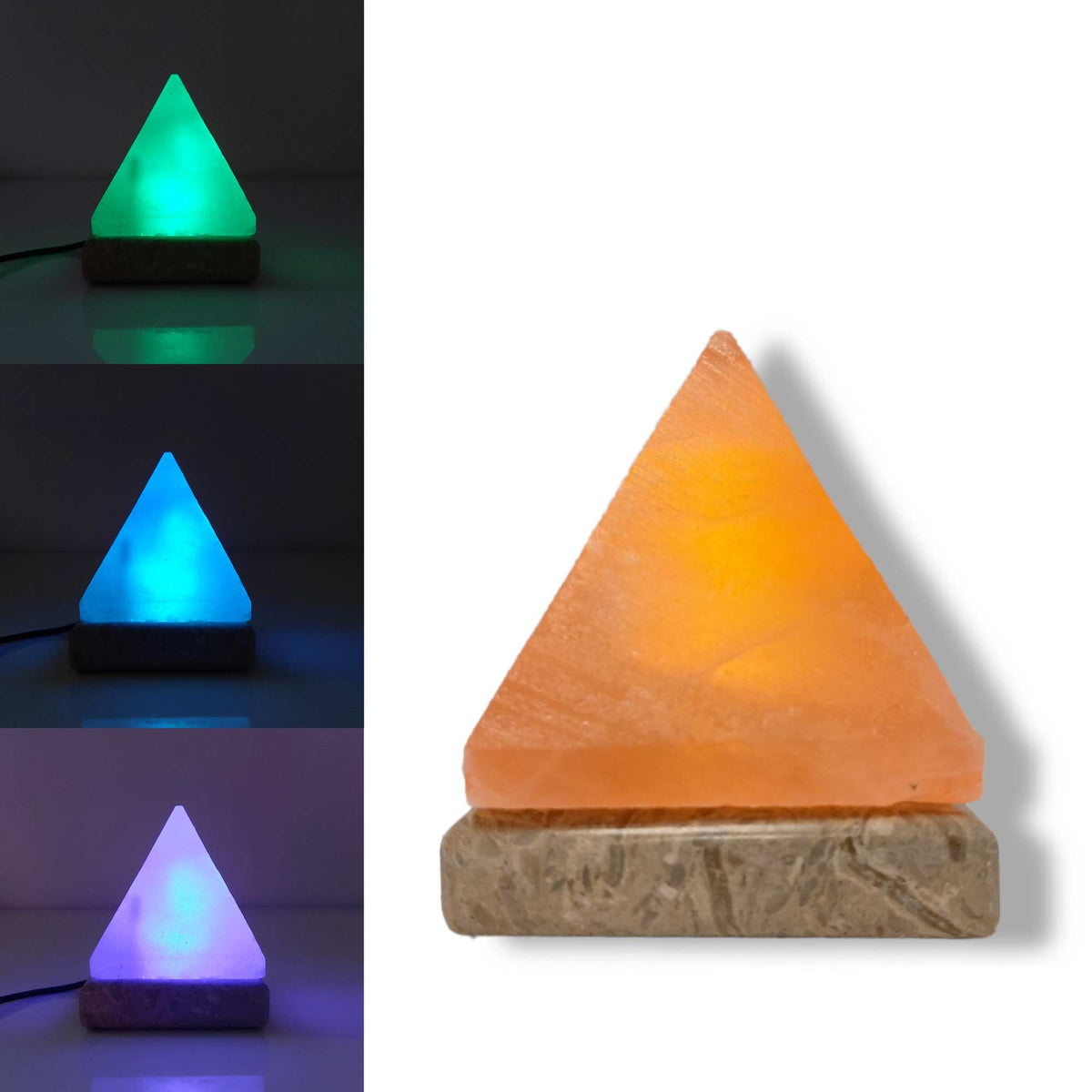 Usb Colour Changing Salt Himalayan Lamp - Pyramid Shape Pink Rock Led Light - by Stevie Buoy