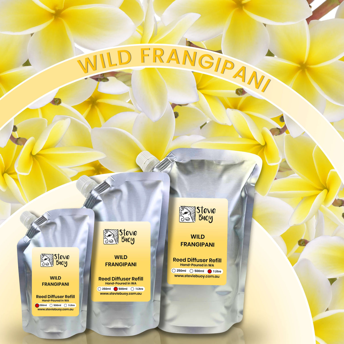 Wild Frangipani Reed Diffuser Refill - by Stevie Buoy